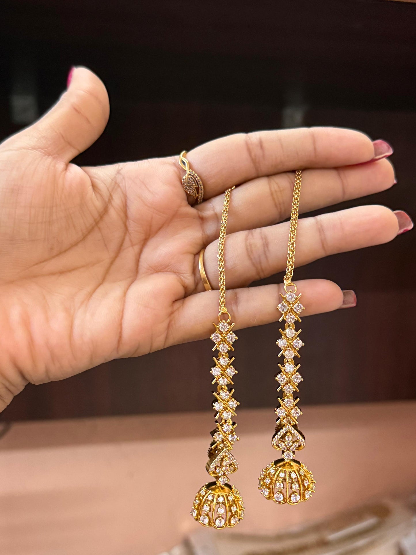 Jumka with grand ear chain