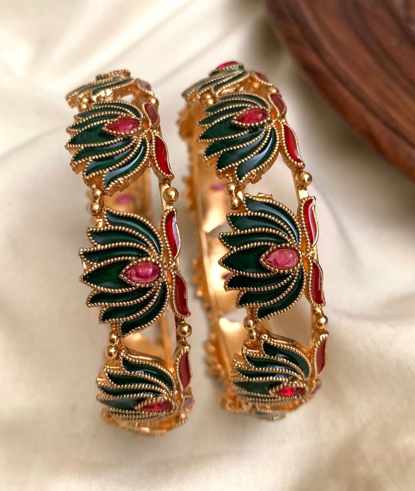 Gold lotus bangles (BA-29)