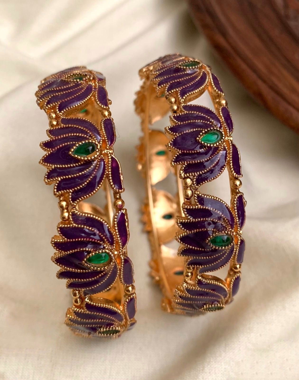Gold lotus bangles (BA-29)