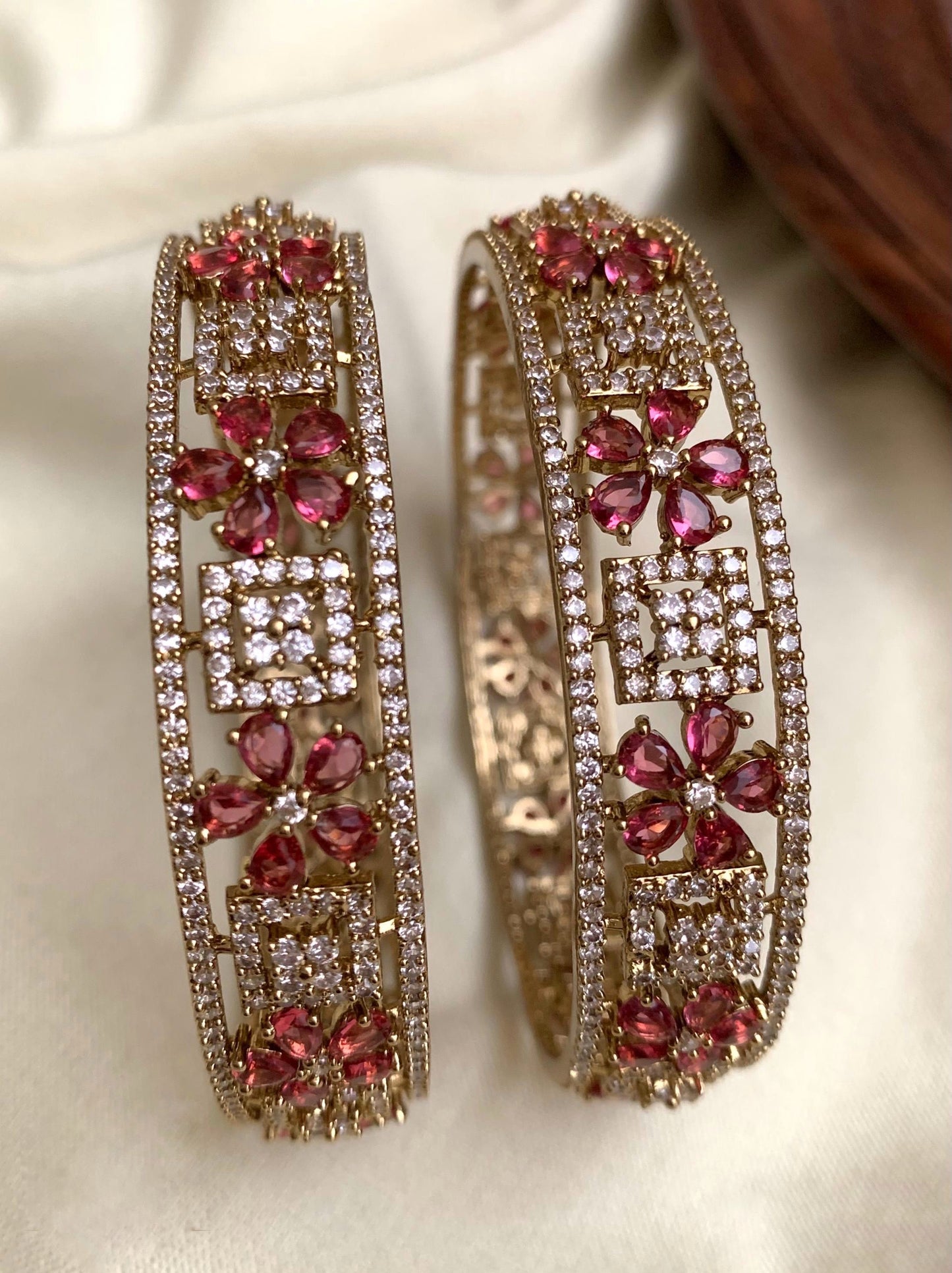 AD stone flower bangles (BA-25)