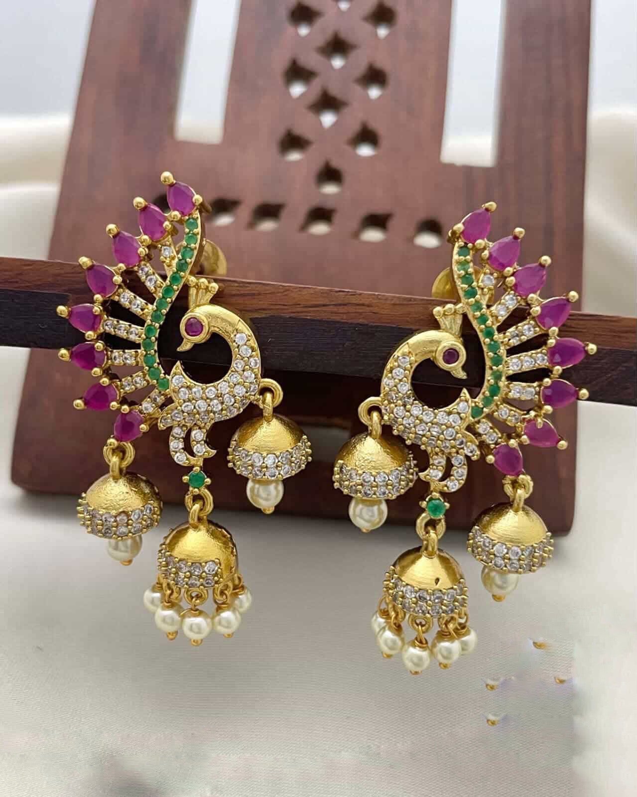 Peacock earrings