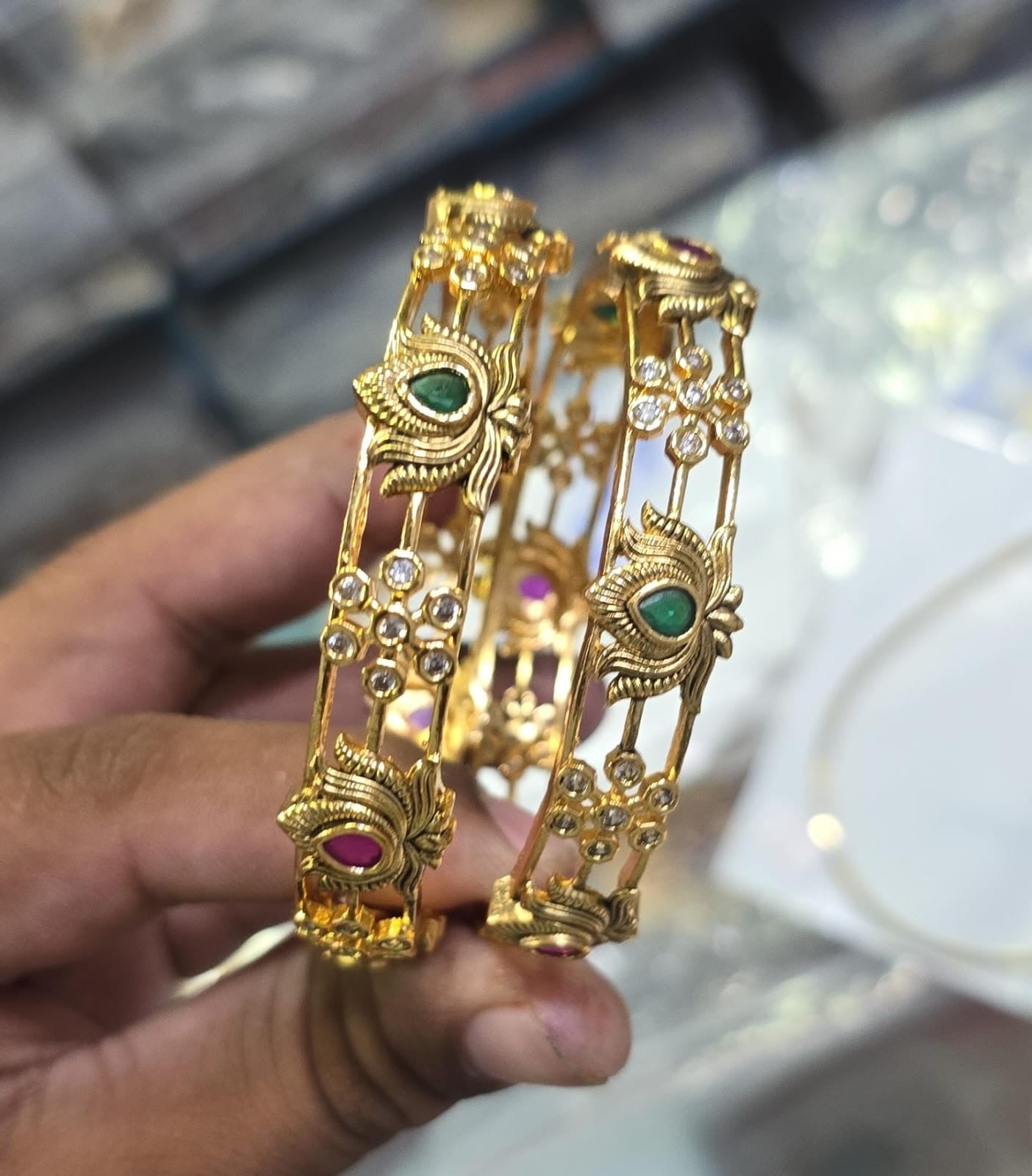 Lotus 2 lines bangles