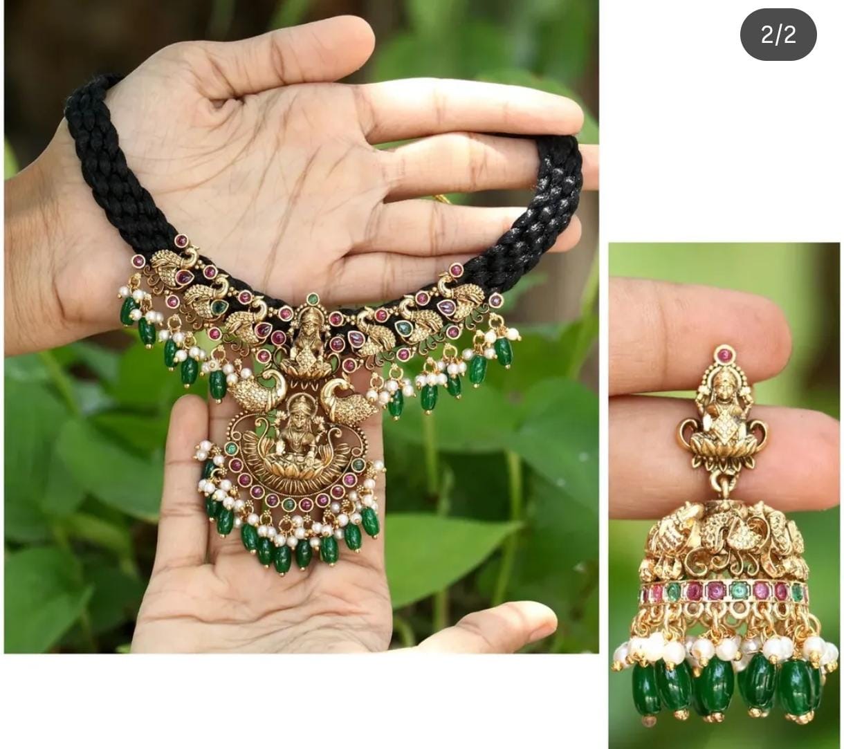 Black thread necklace