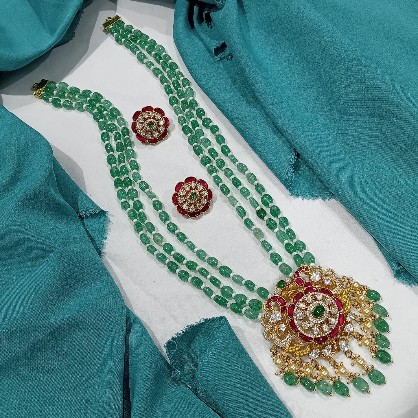 Long jadau Kundan haram (JK-18)