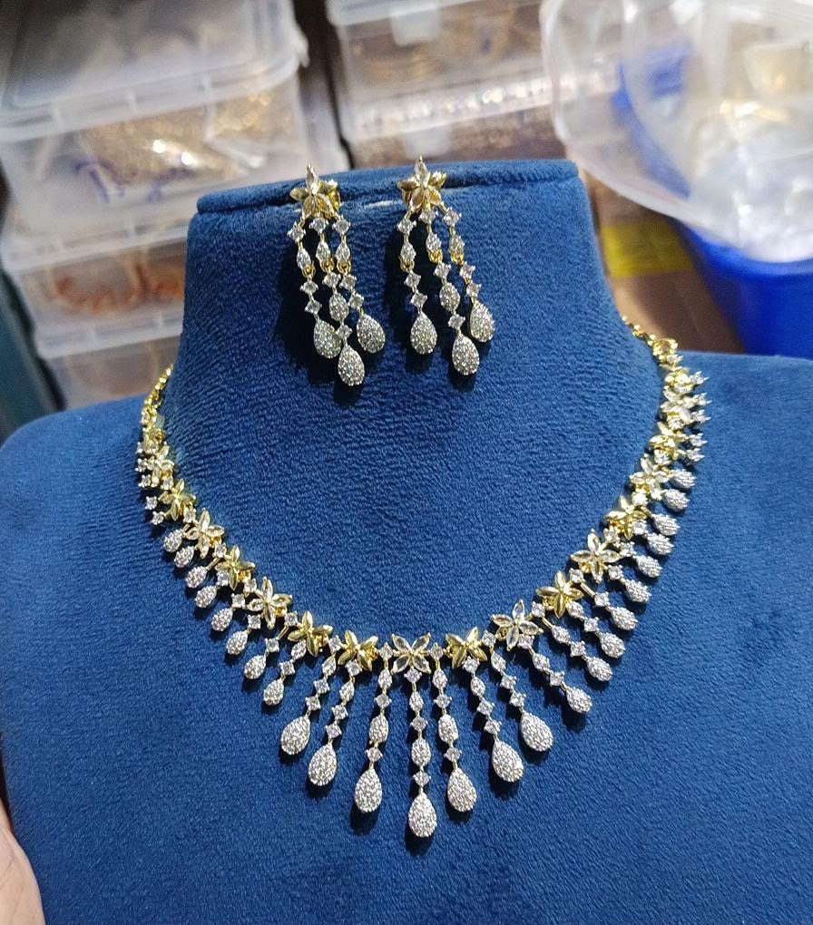 Drop diamond replica necklace