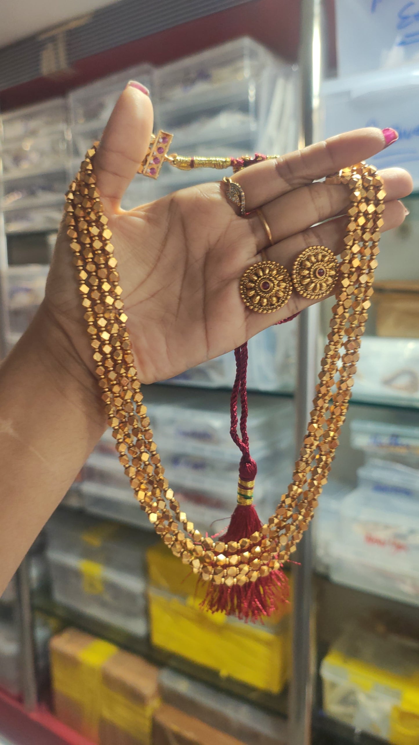 Panchaloha gold layer necklace