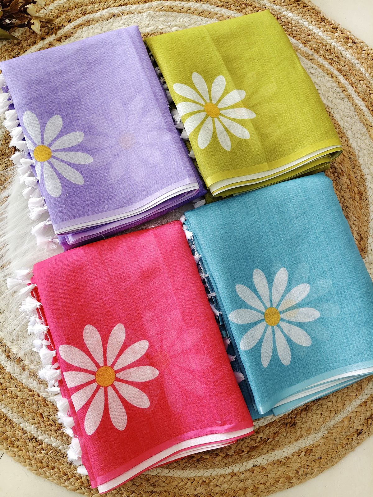 White SunFlower linen (LI-1)