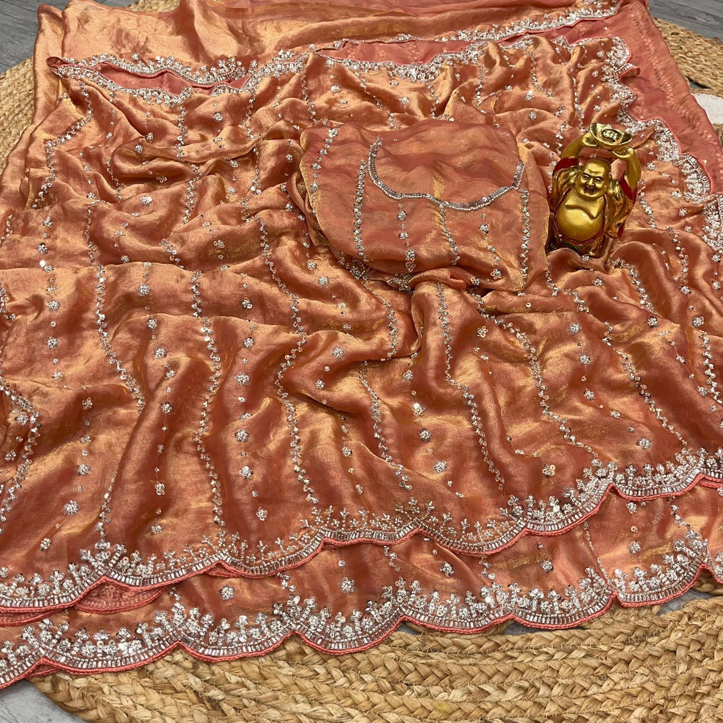 glamorous trending hand work saree(dt)(SS-3)