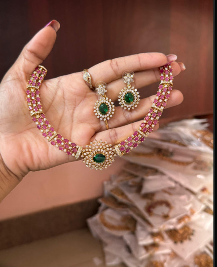 Ruby stone necklace