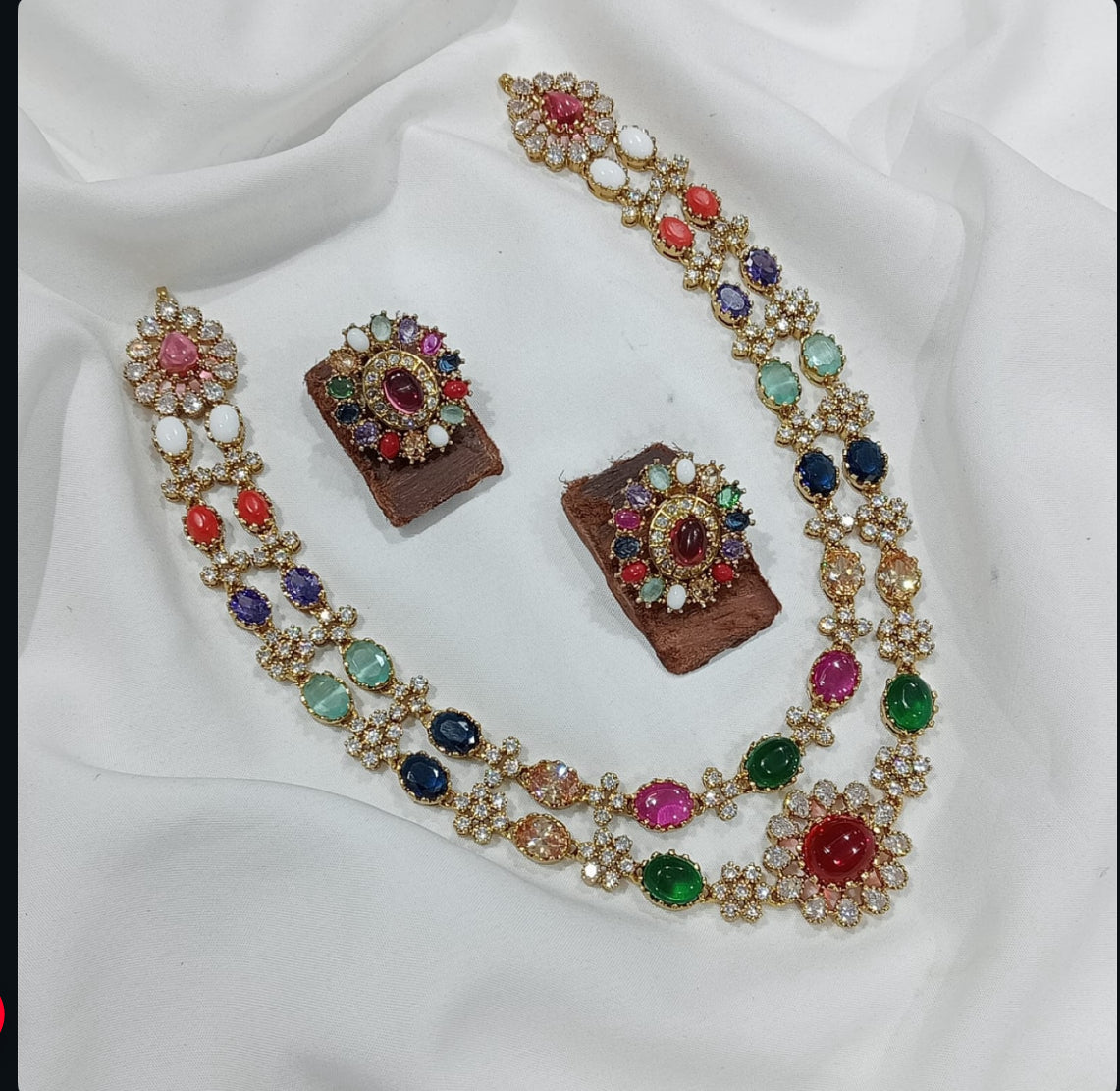 Multi color stone 2 layer jewellery(DR-76)