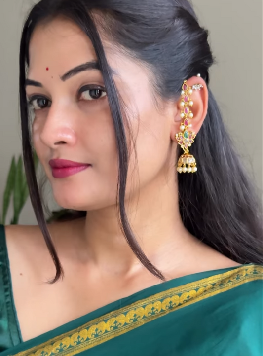 Jumka with ear chain(JU-37)
