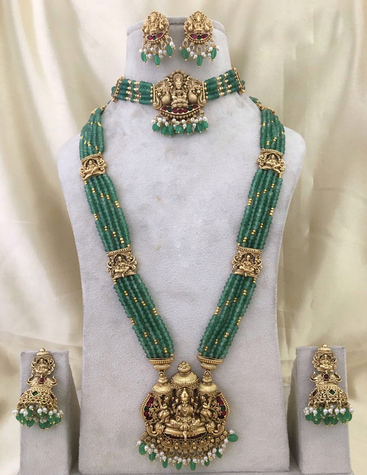 Bridal green beads set (BS-18)