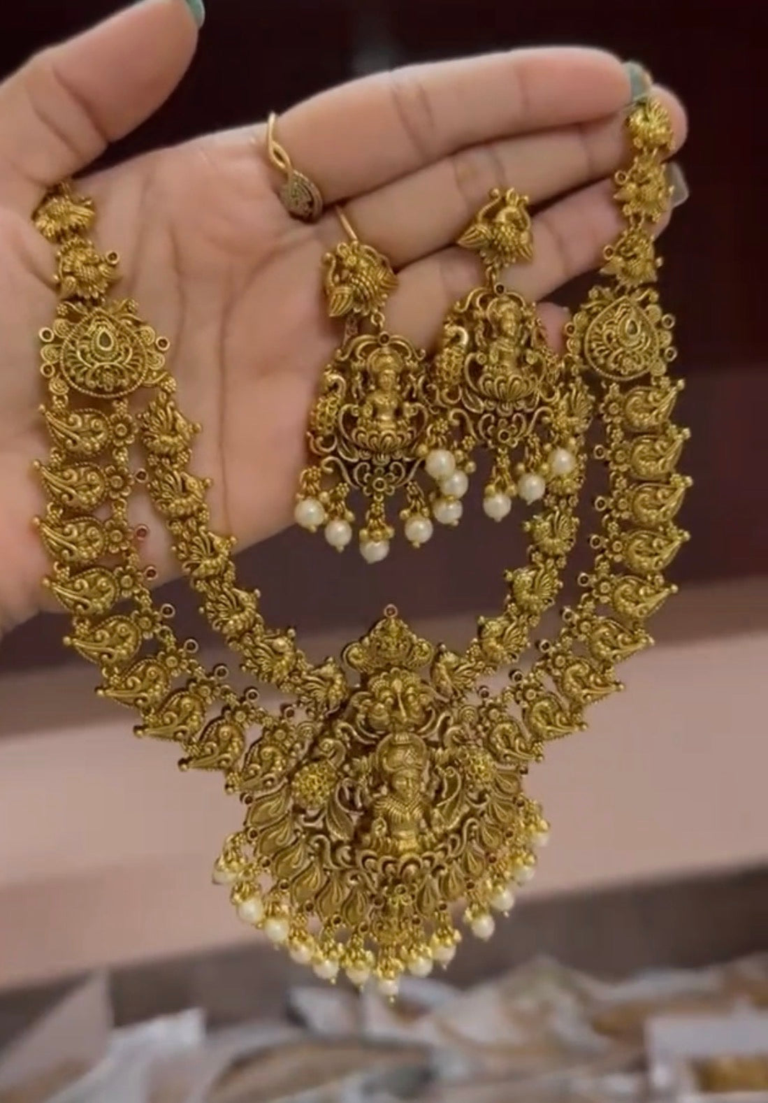 Lakshmi 2 layer gold replica necklace