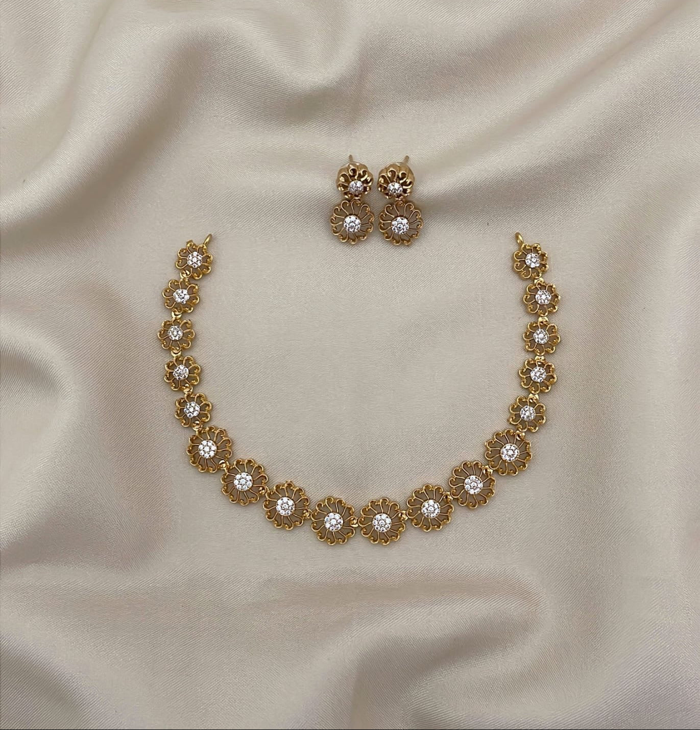 Flower design necklace am(N-70)