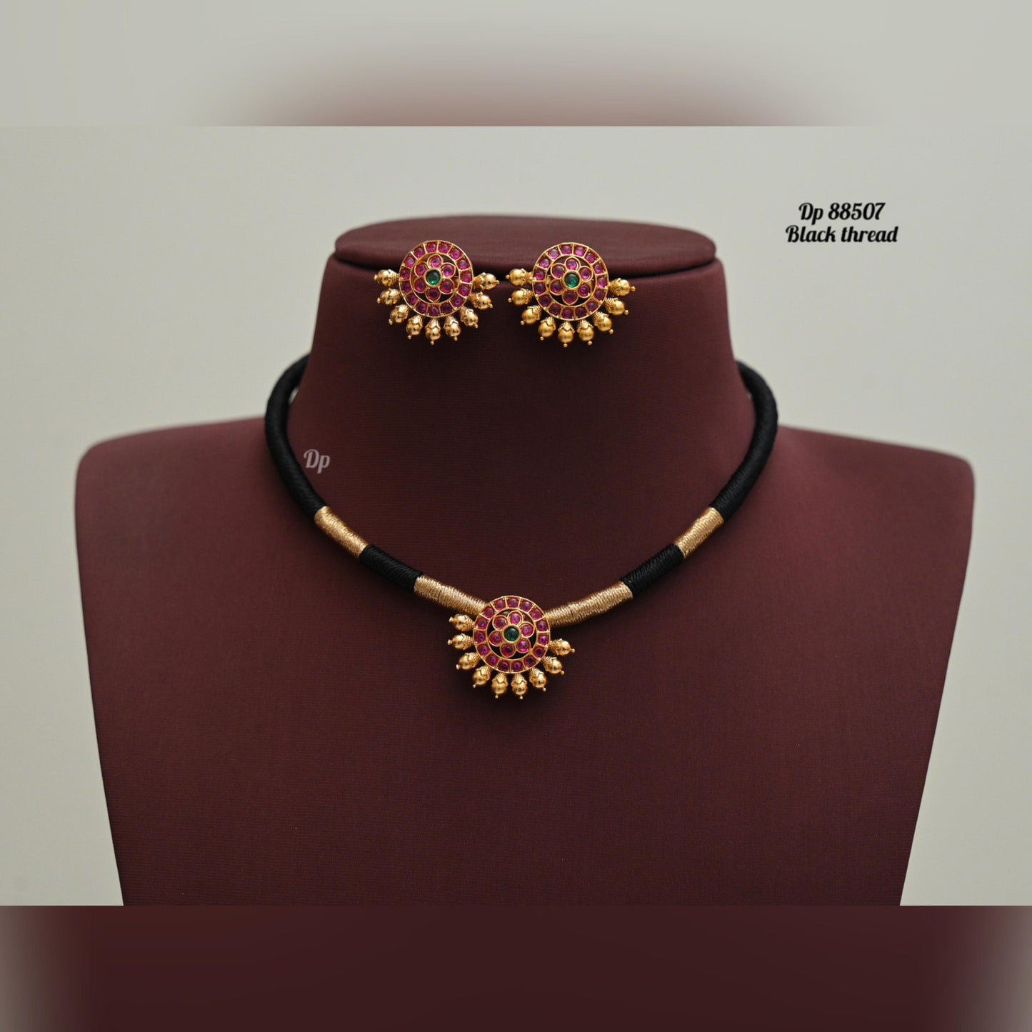 Black thread necklace