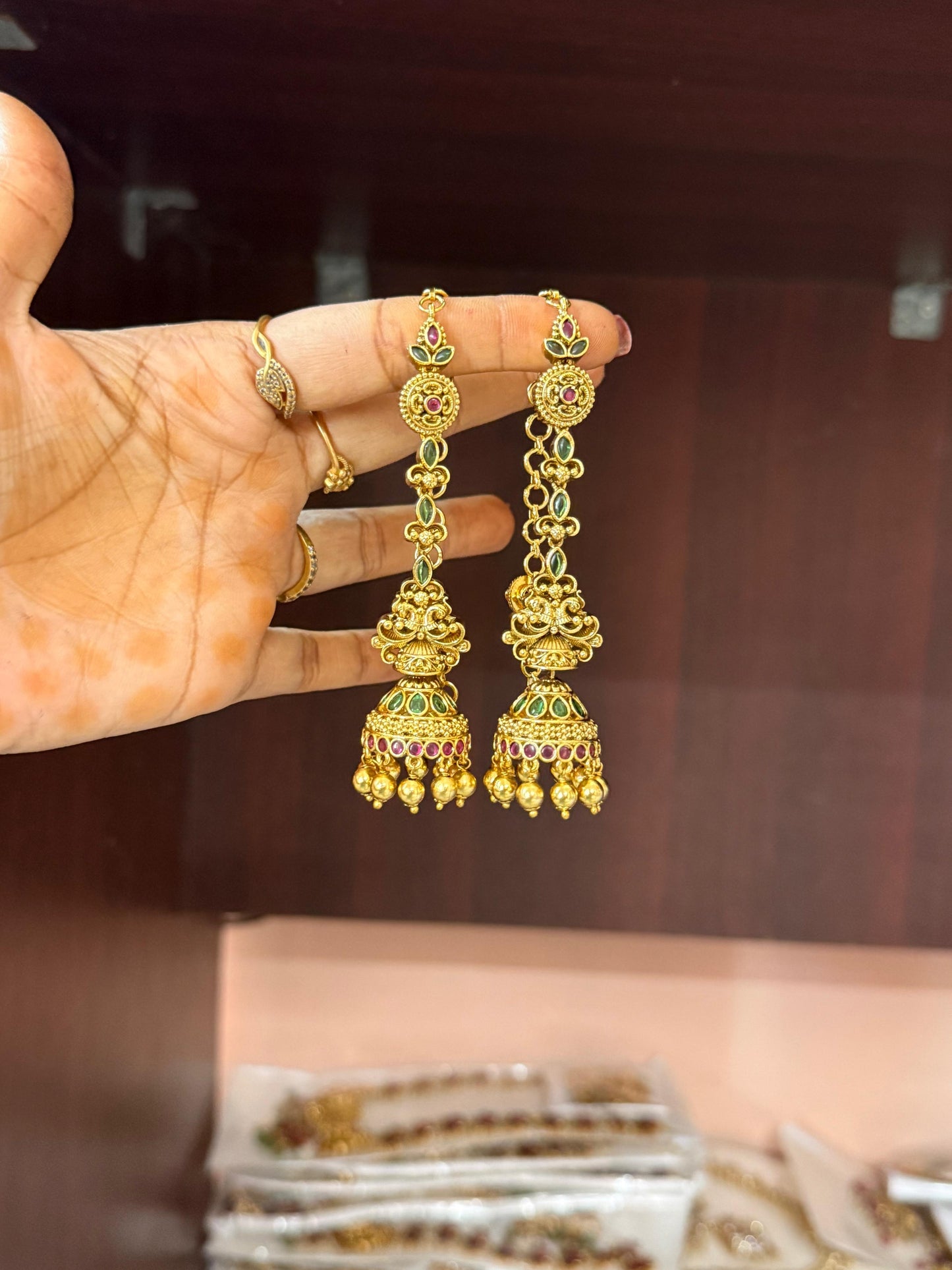 Jumka with ear chain