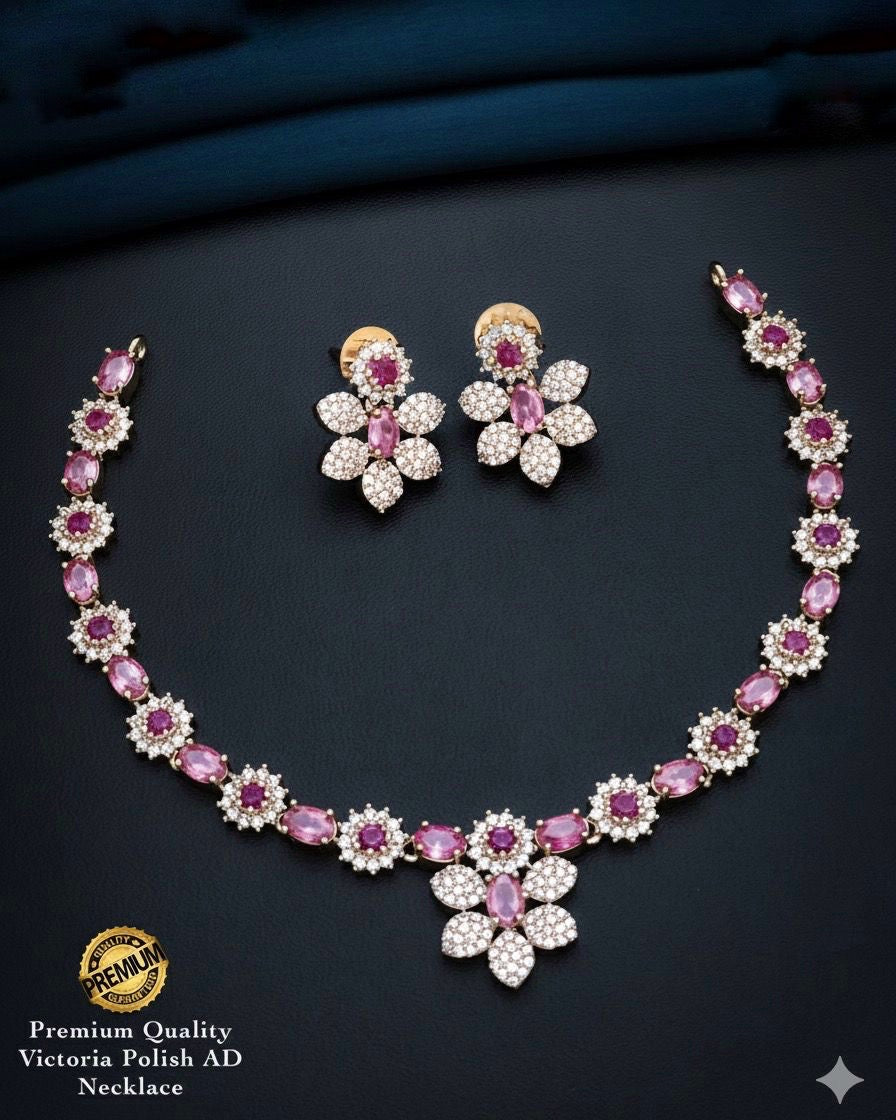 Flower stones necklace (DR-76)