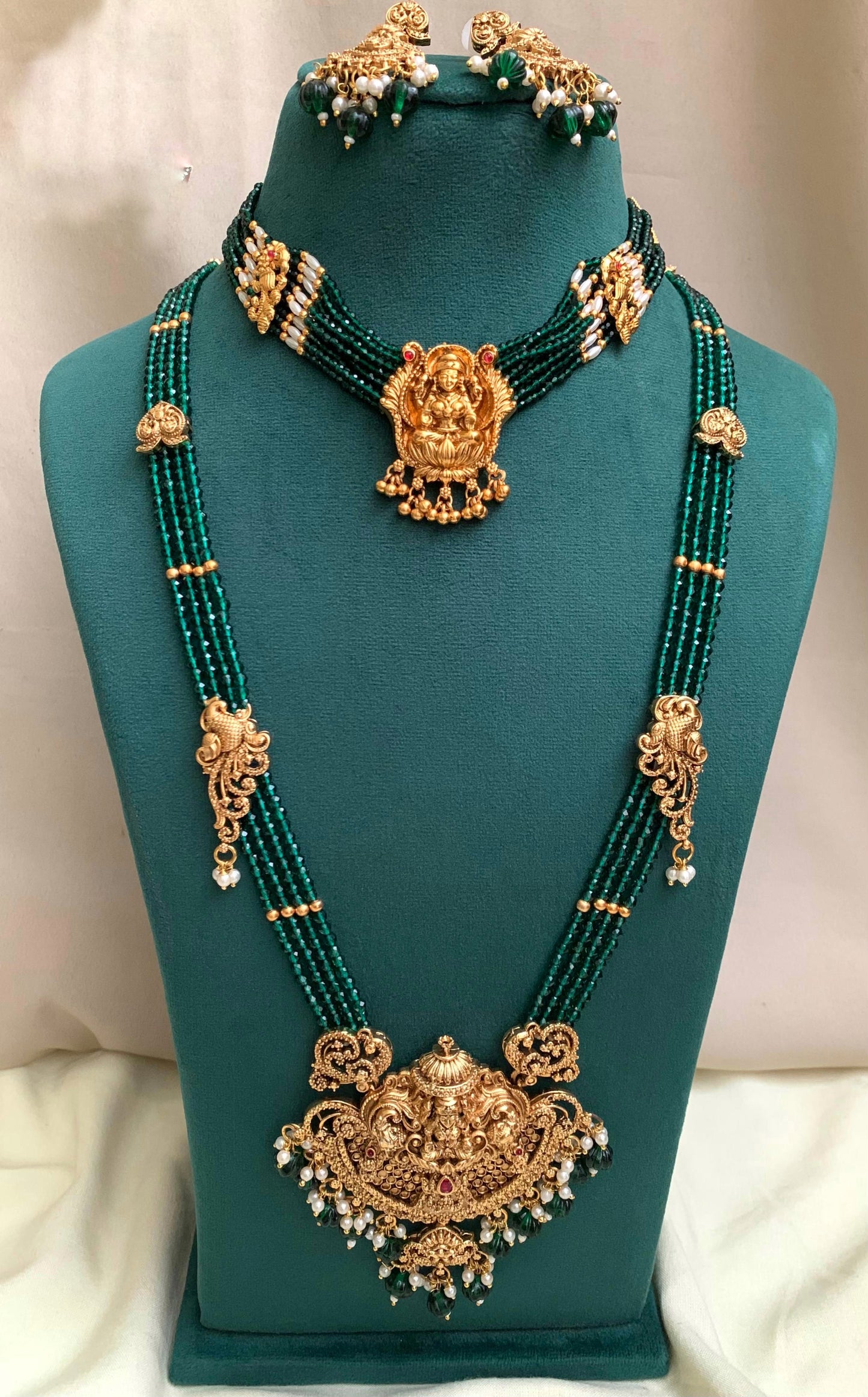 Green beads bridal set (BJ-11)