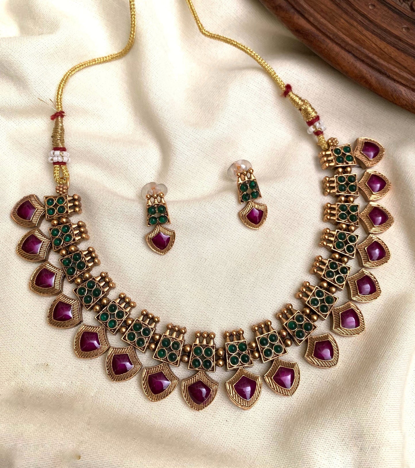 Multi color diamond necklace (N-72)