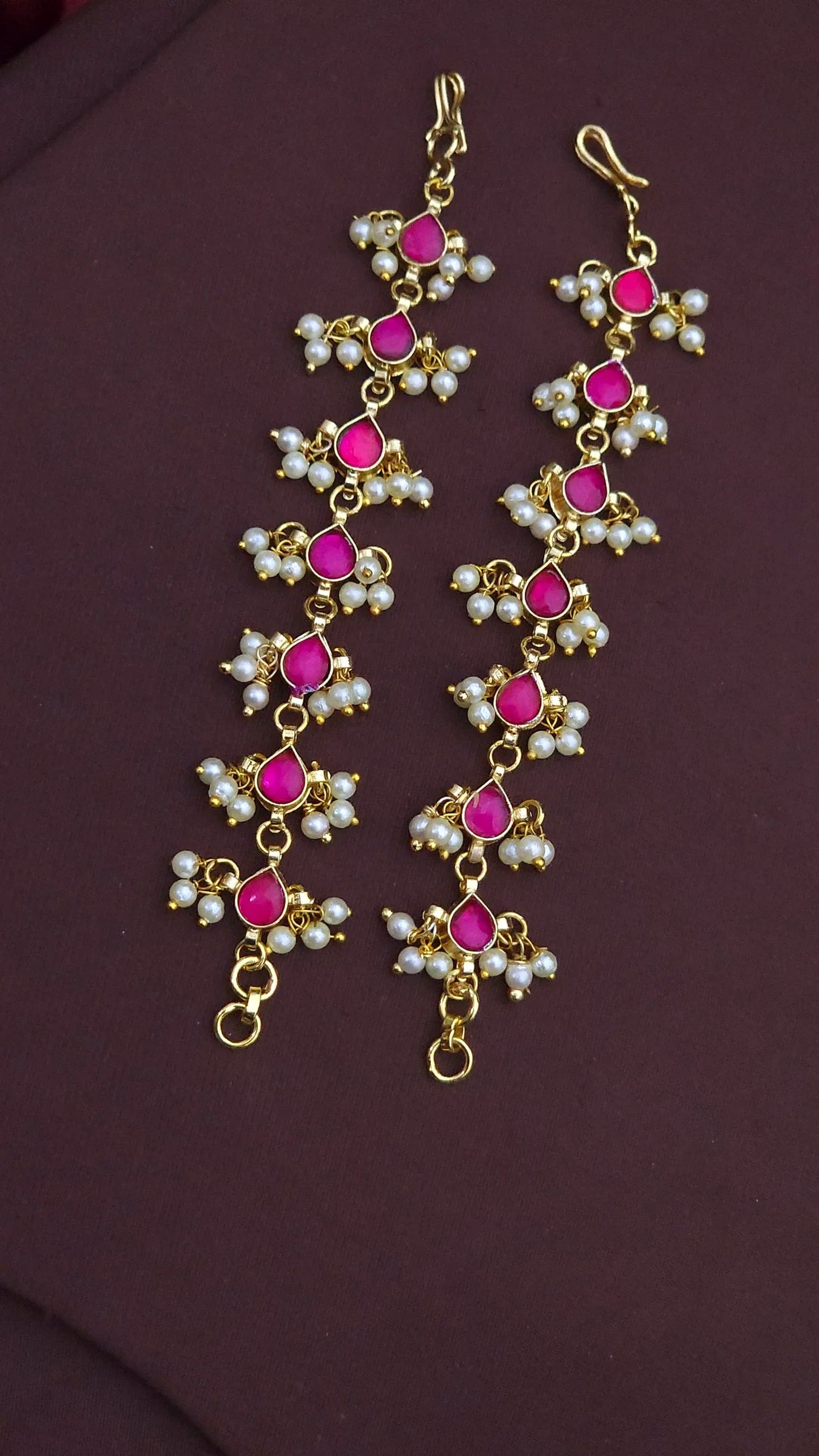Jadau ear chain