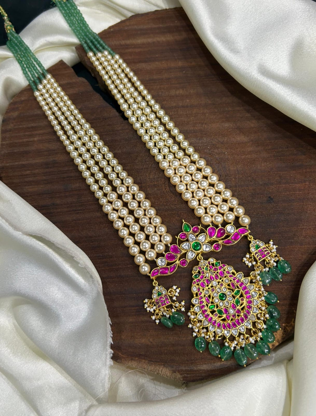 Pure pearl with jadau haram