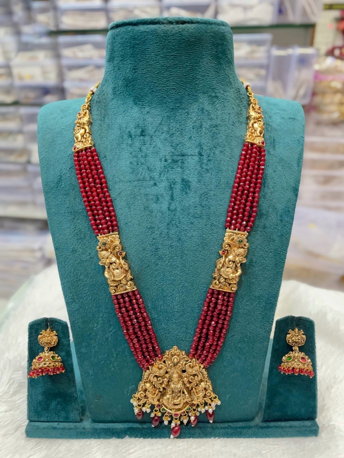 lakshmi beads with Ganesha haram (HA-37)