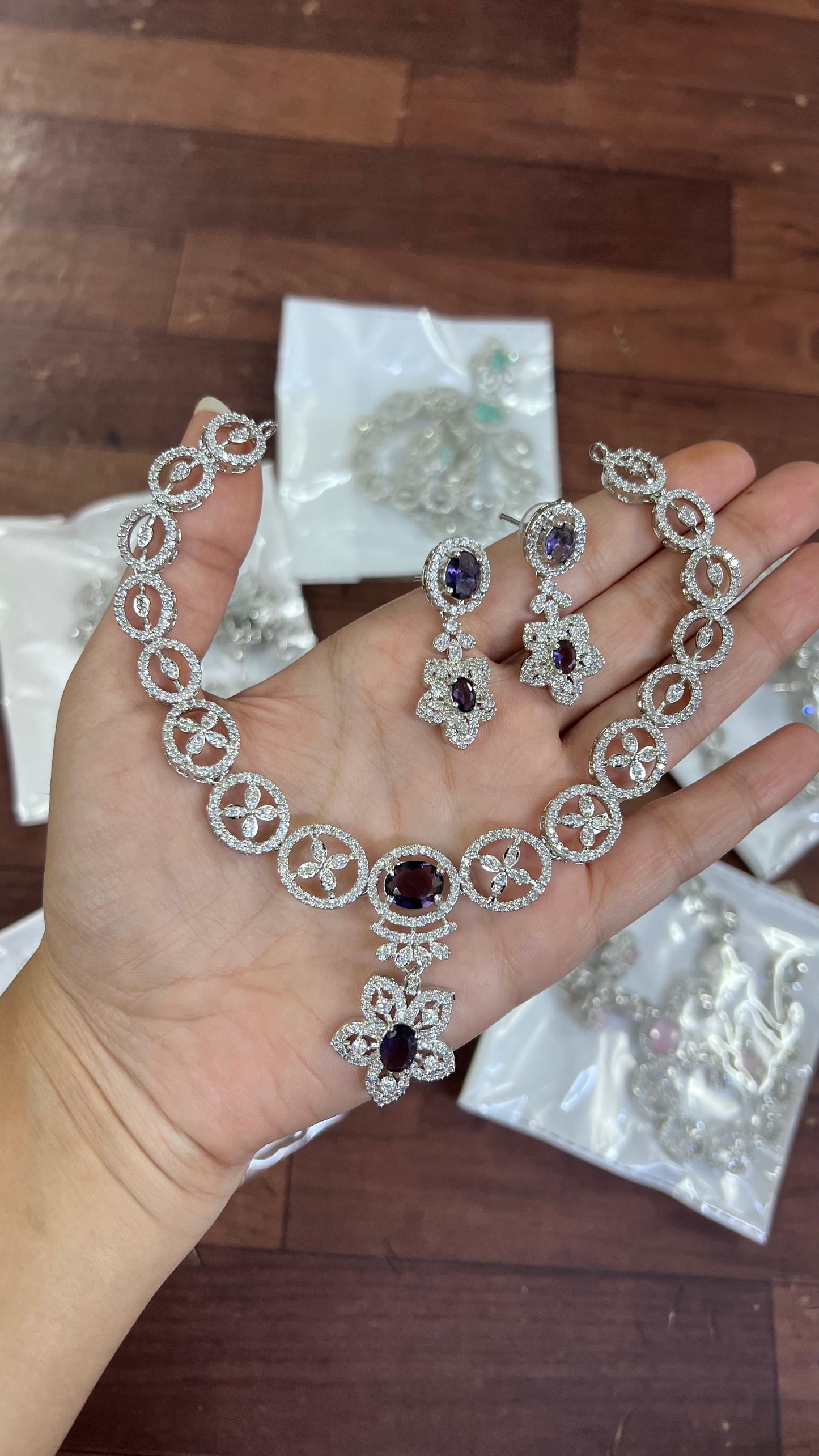 White stone necklace