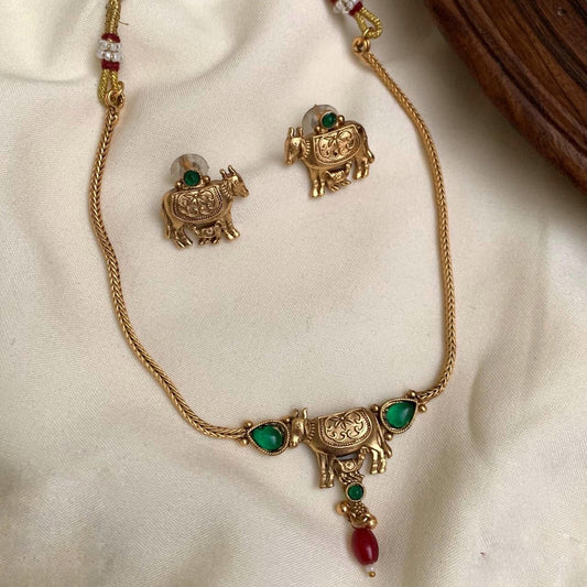 Cow design necklace