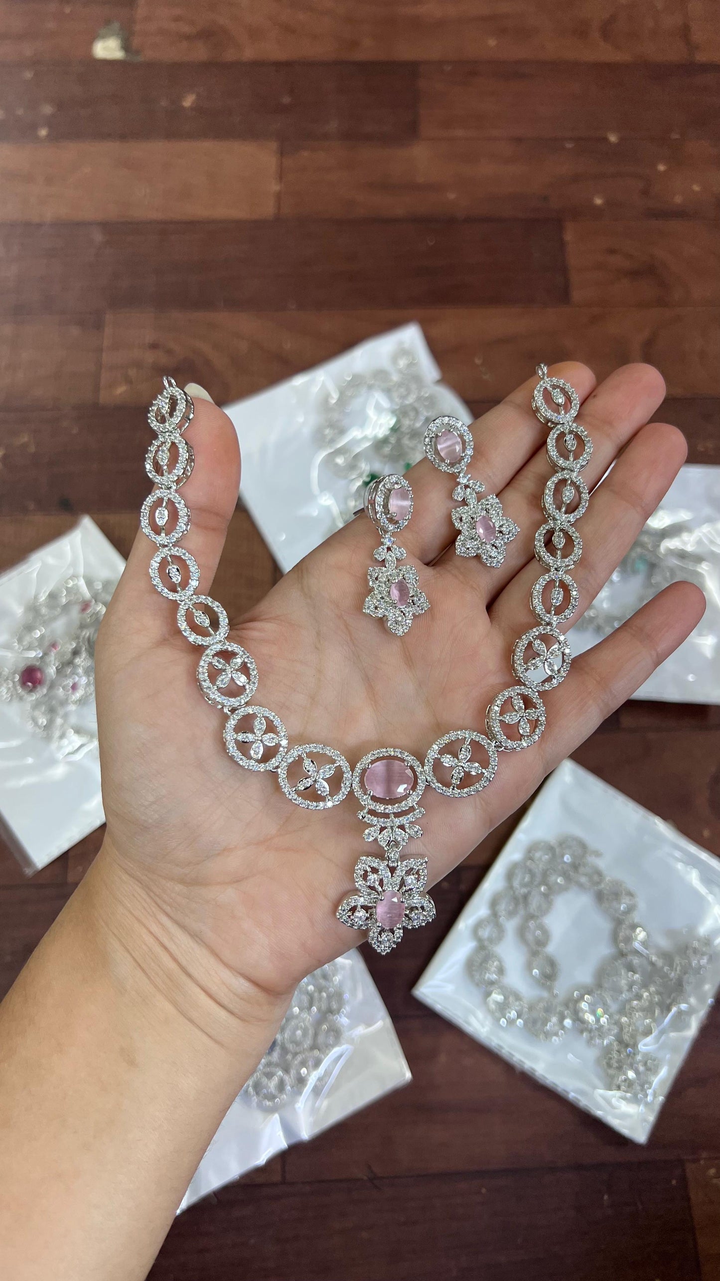 White stone necklace