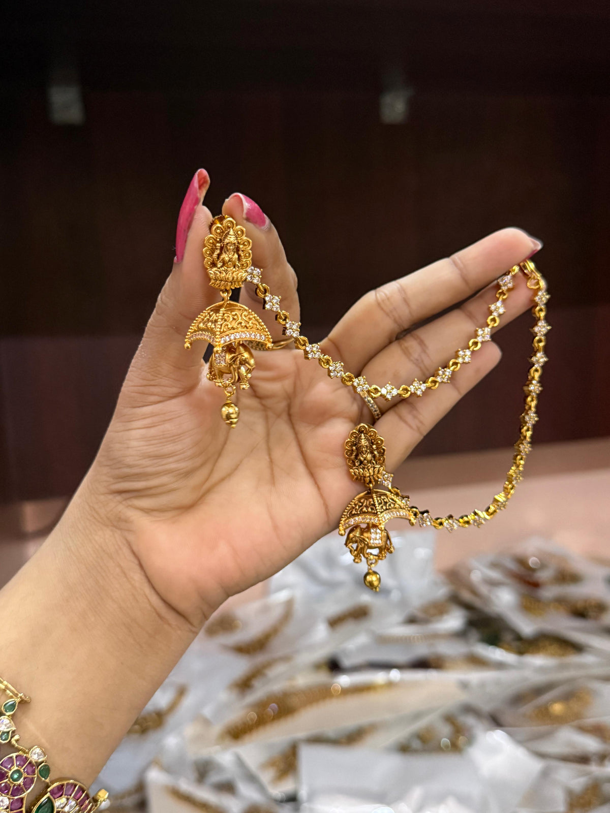 Jumka with ear chain