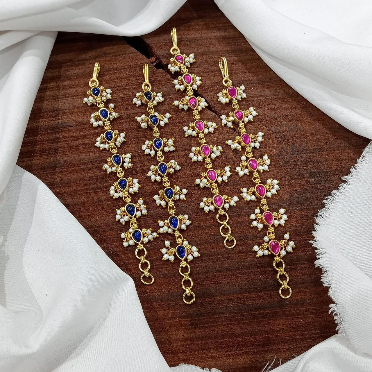Jadau ear chain