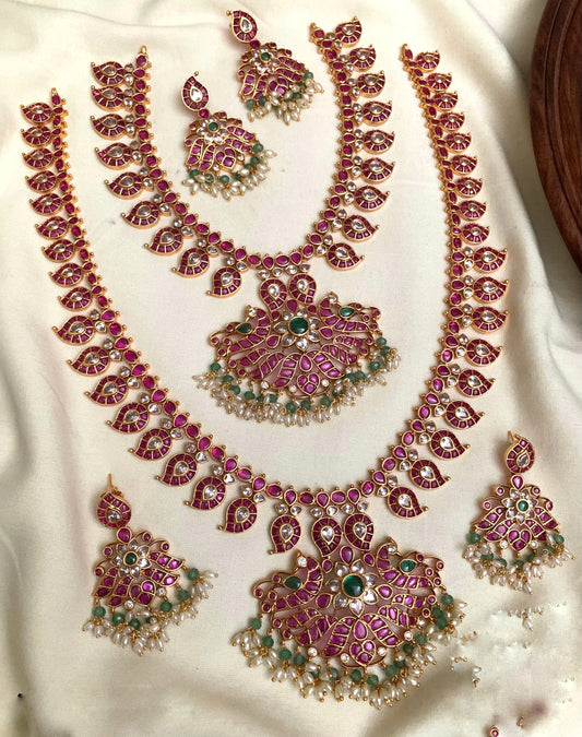 Premium quality bridal set ruby design(BJ-5)