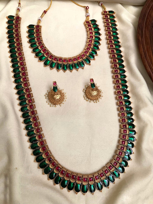 Green and red Pallakka haram sets(BJ-2)