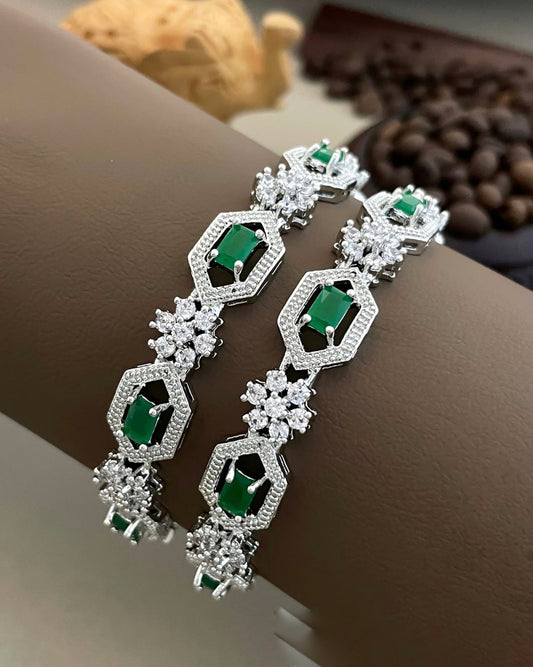 Silver look bangles (B-12)