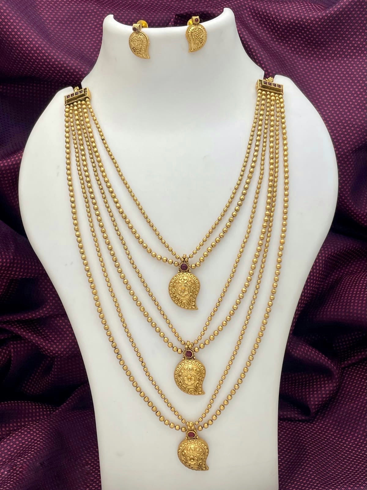 Rashmitha inspired mango design long haram