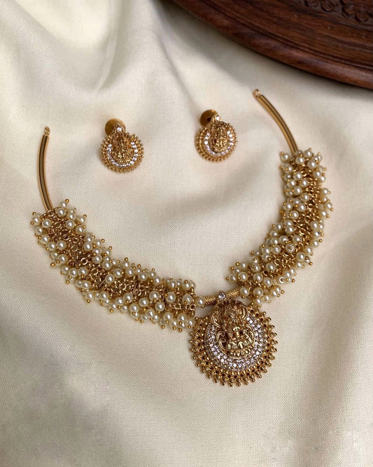 Lakshmi design with pearl hali(PJ-8)