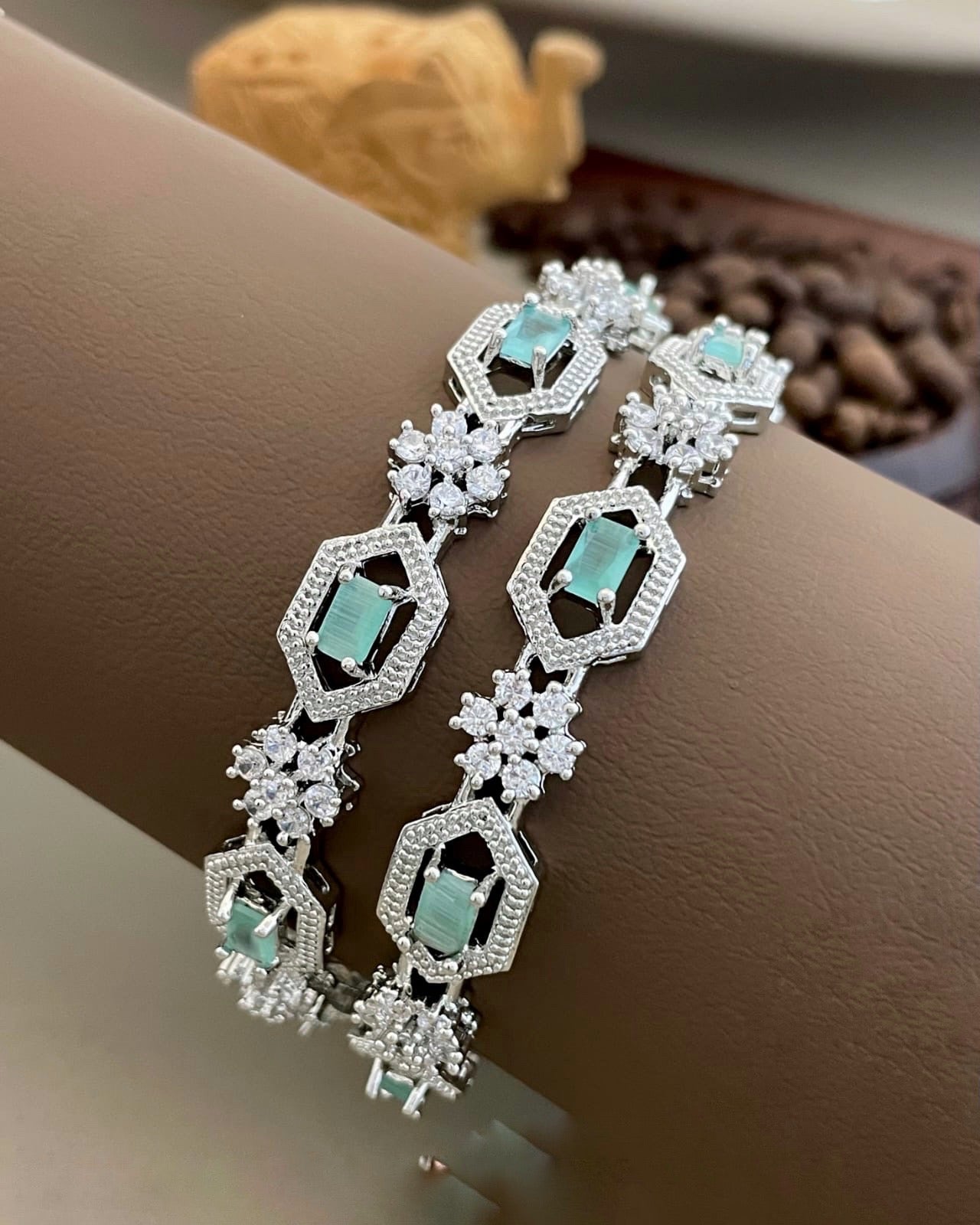 Silver look bangles (B-12)