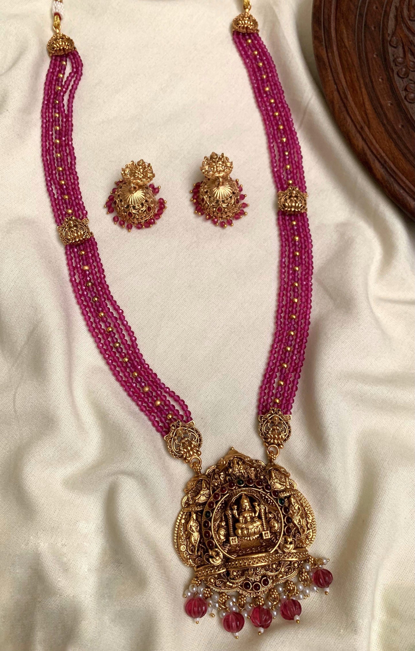 Beads haram with Lakshmi pendent(HA-2)