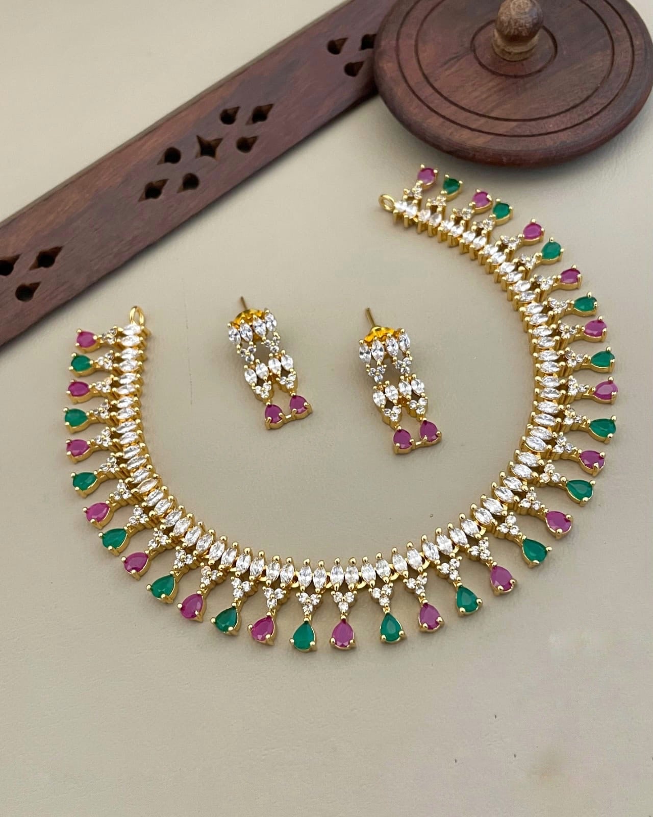 Color stone necklace(N-26)