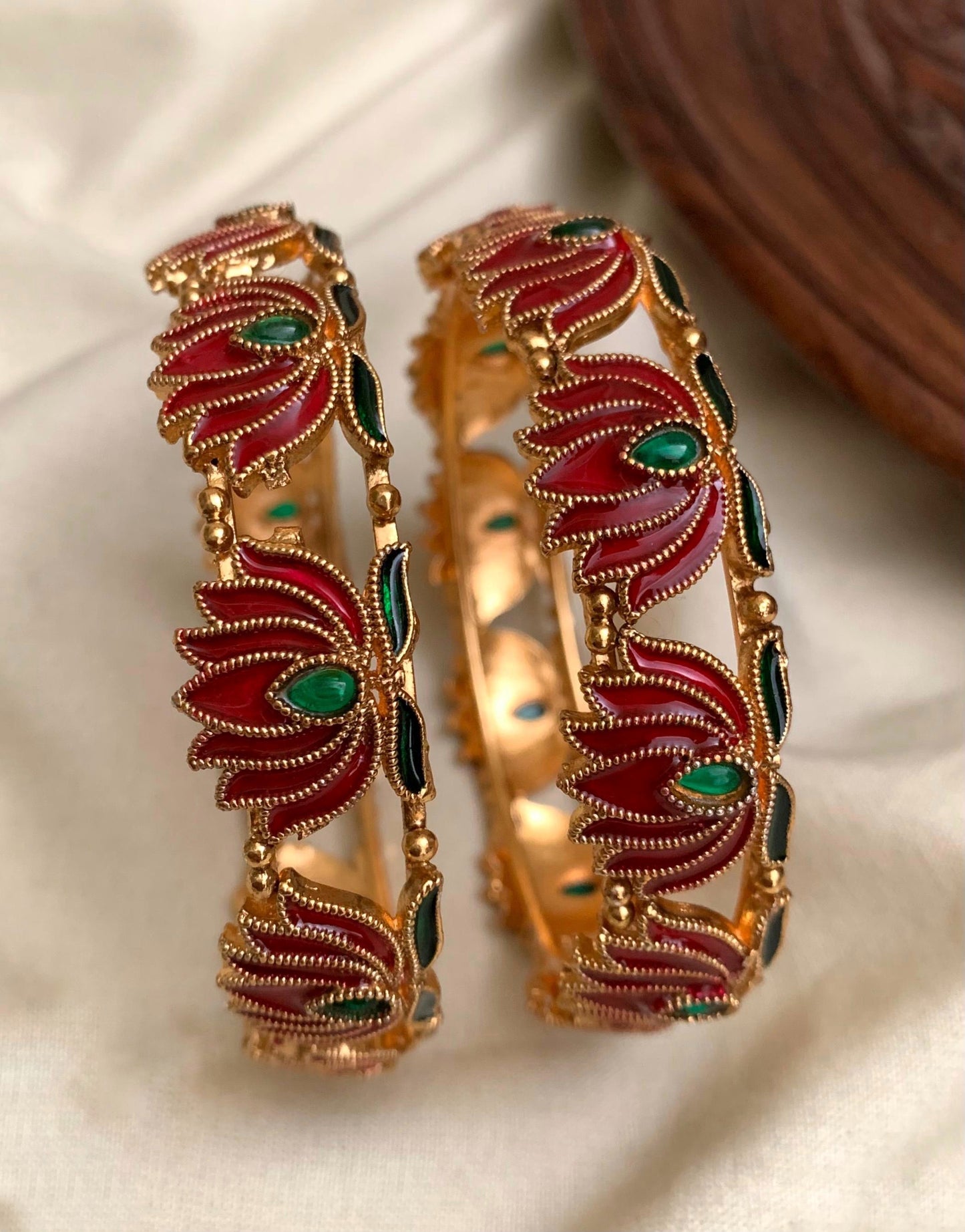 Gold lotus bangles (BA-29)