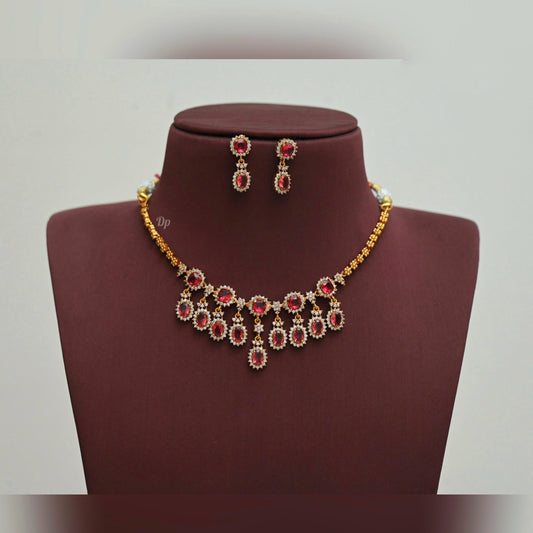 Ad stone drops necklace (DR-12)