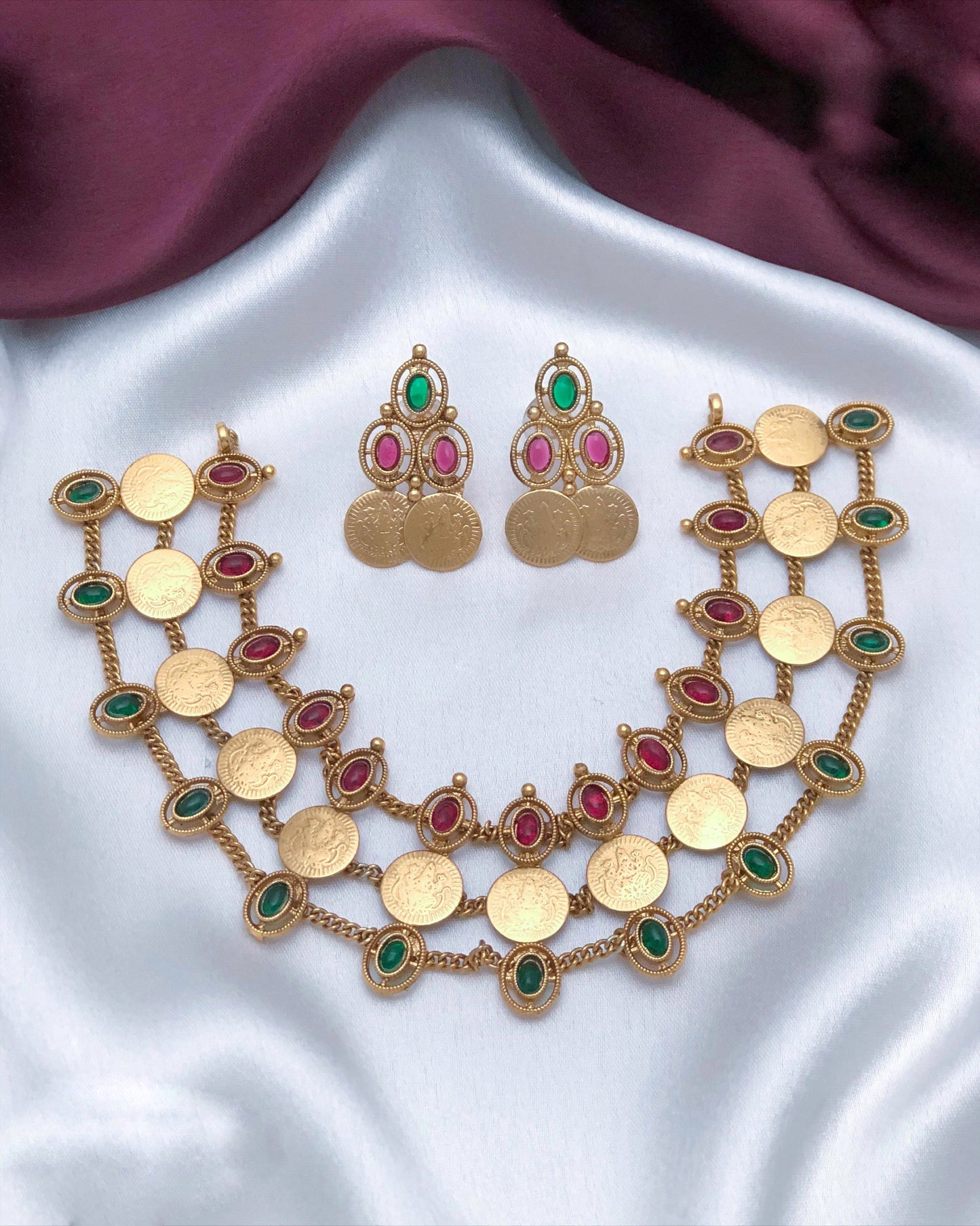 Coin 3 layer necklace