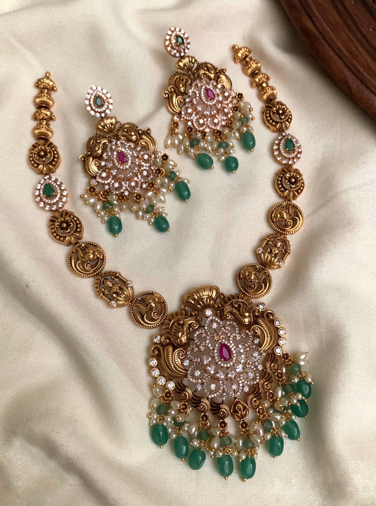Flower design with white stone premium set(PJ-17)