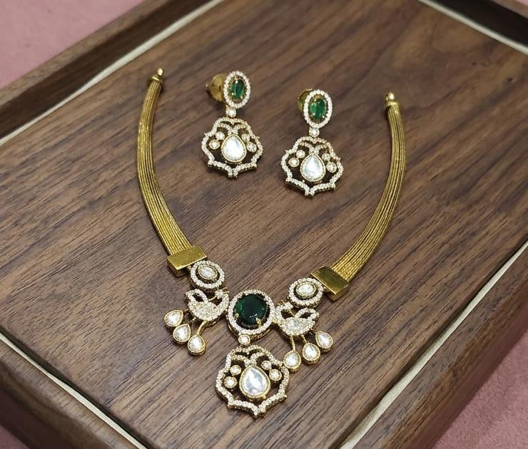 Stone peacock necklace