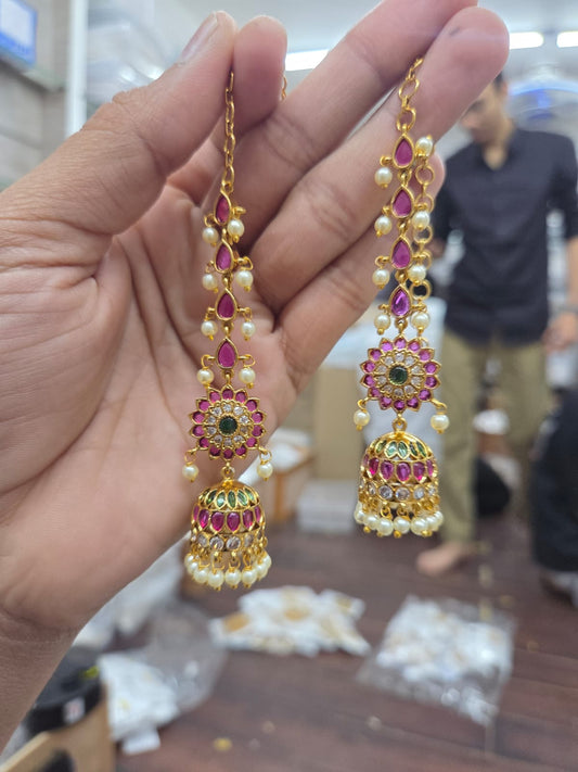 Jumka with ear chain