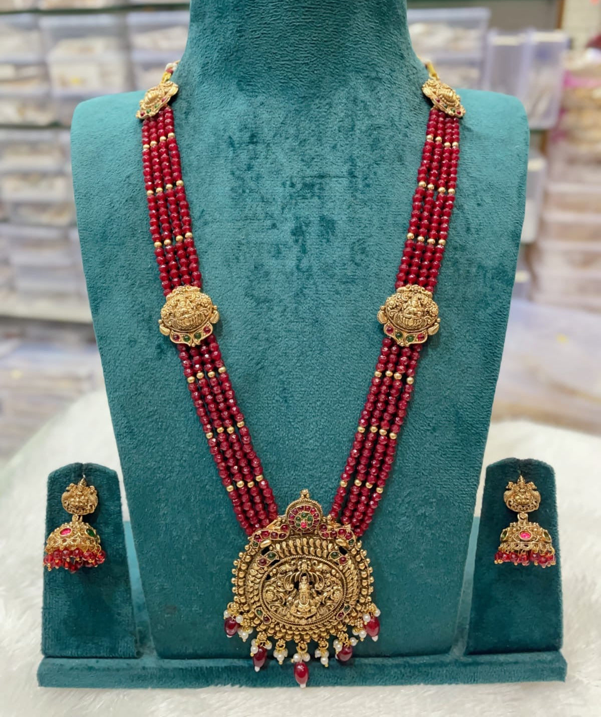Lakshmi pendent beads haram (HA-36)