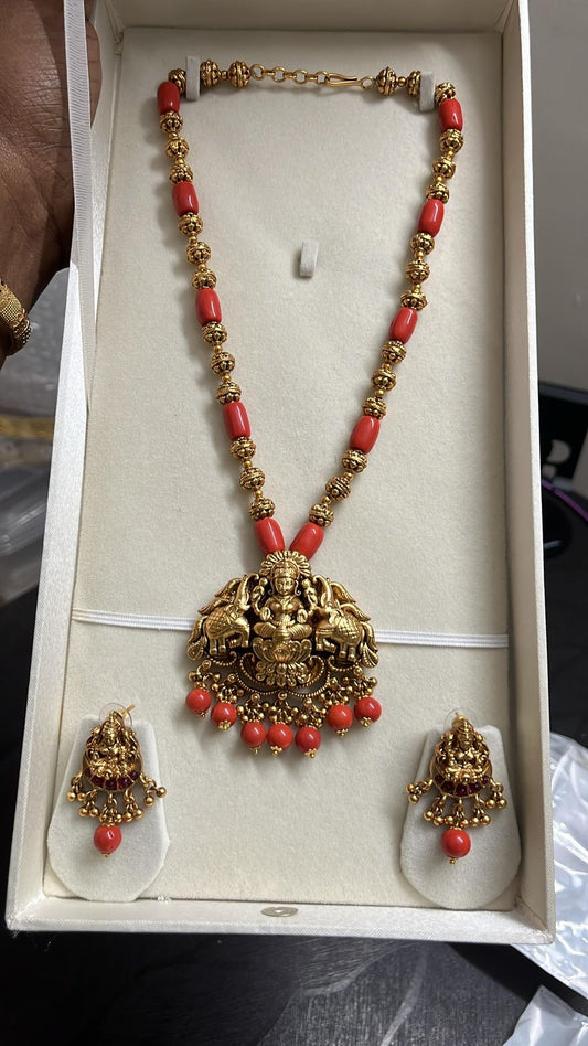 Beads with gold necklace nk (PJ-63)