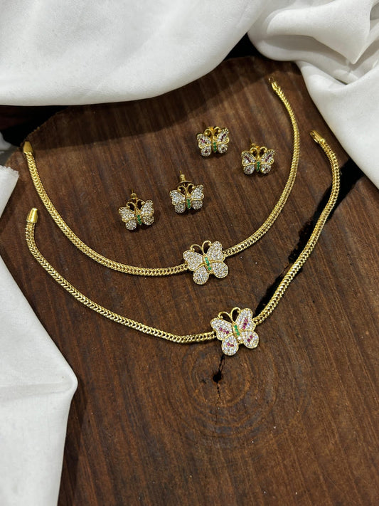 Butterfly pendent simple necklace