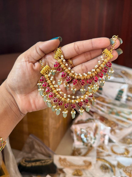 Jadau Kundan ear chain