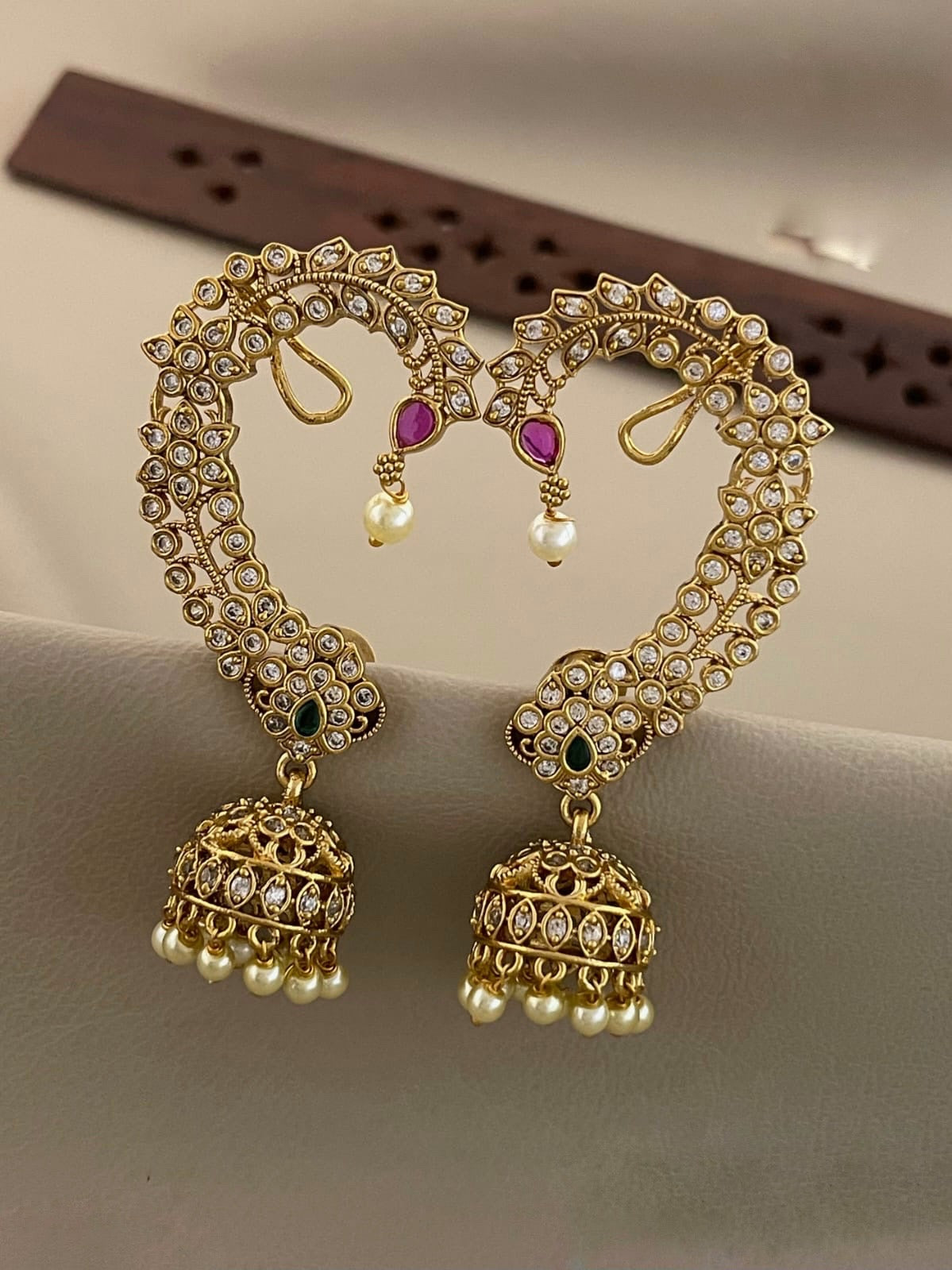 Premium quality jumka with ear cuffs (JU-9)